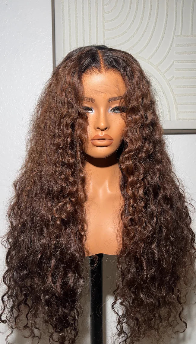 Brown Summer Waves HD Closure Wig