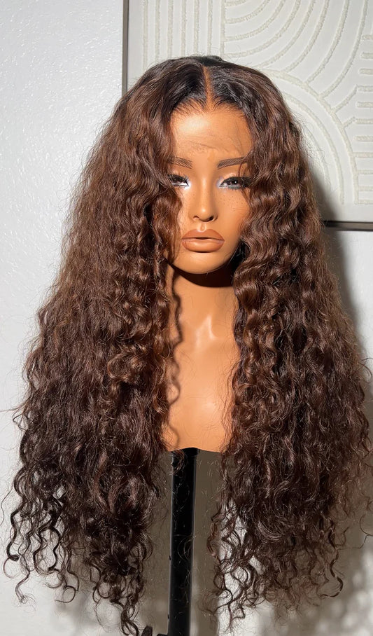 Brown Summer Waves HD Closure Wig