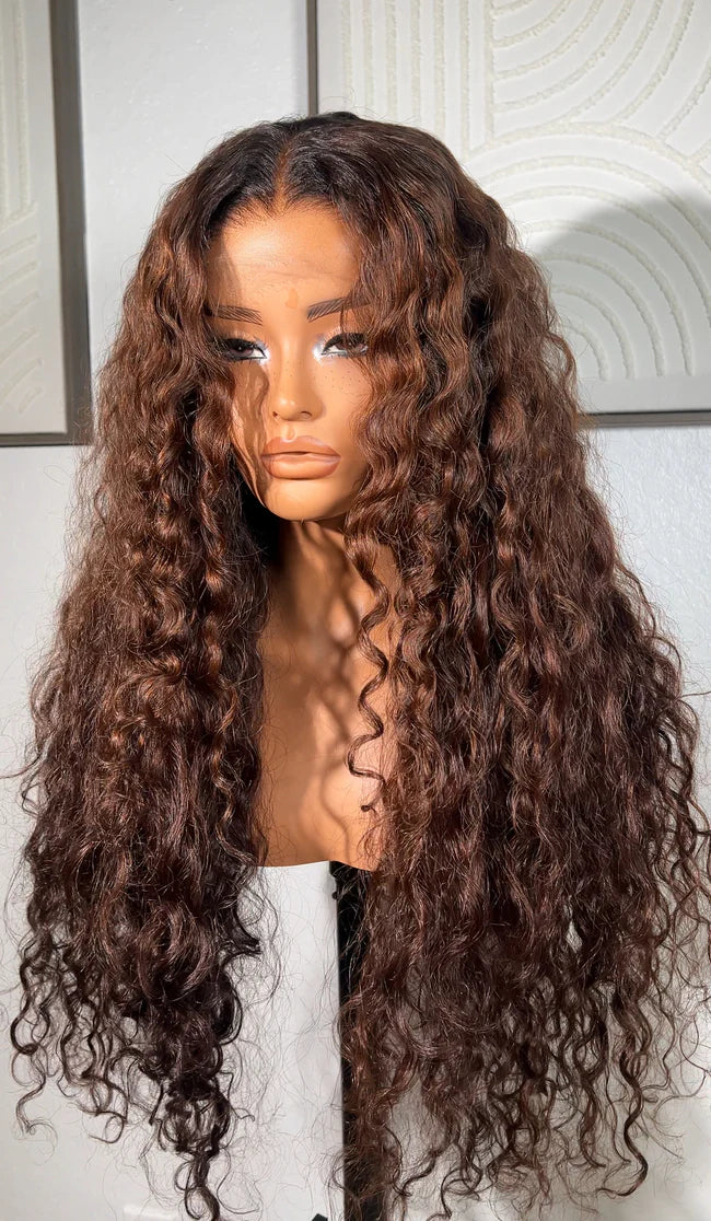 Brown Summer Waves HD Closure Wig