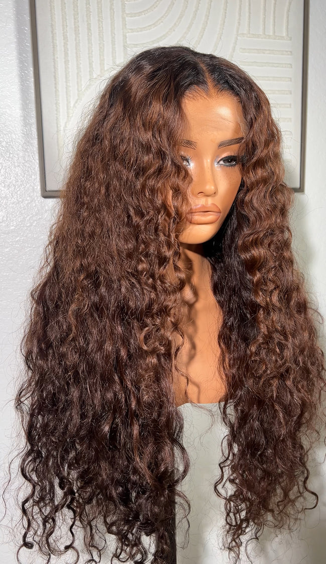 Brown Summer Waves HD Closure Wig